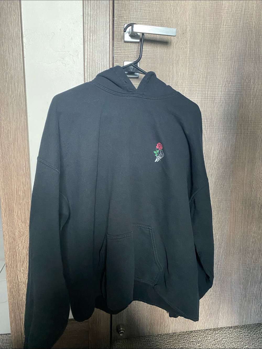 Black Hoodie with Rose